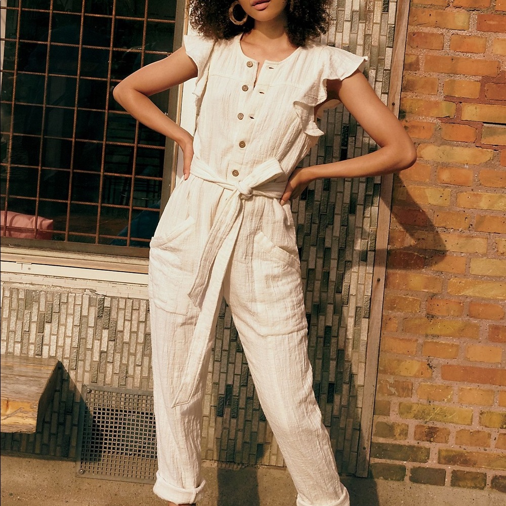 Free People Louis Jumpsuit - Ecru